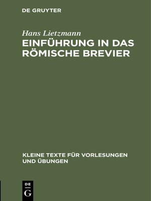 cover image of Einführung in das römische Brevier